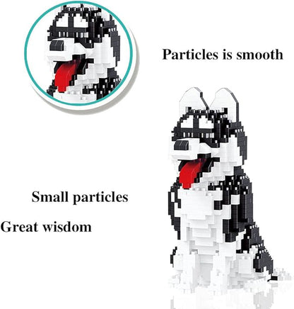 Mini Dog Building Blocks Pet Building Toy Bricks Micro Mini Blocks 3D Puzzle Building Blocks Set Toys Gifts for Kids or Adult (Husky 753PCS)
