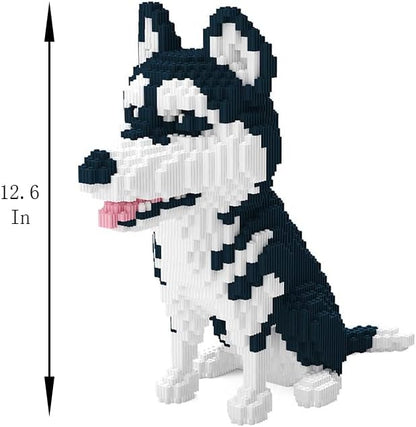 Dog Husky Micro Building Blocks Set (2524 Pieces) Gift for Adults and Kids Ages 14 Years and Up