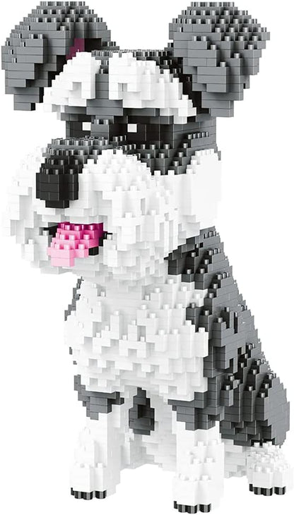 Mini Dog Building Blocks Pet Building Toy Bricks Micro Mini Blocks 3D Puzzle Building Blocks Set Toys Gifts for Kids or Adult Schnauzer (Big) 2100PCS