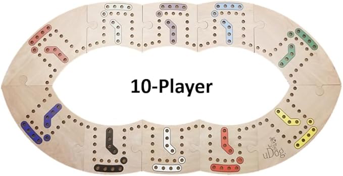 uDog Board Game | Old-Fashioned Fun for 2–12 Players | Made in The USA | Durable Wooden Pieces to Last a Lifetime | Family Game Night (4-Player)