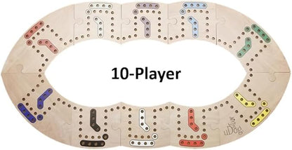 uDog Board Game | Old-Fashioned Fun for 2–12 Players | Made in The USA | Durable Wooden Pieces to Last a Lifetime | Family Game Night (10-Player)