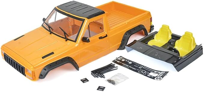RC Car Hard Body Shell Kit313mm Wheelbase Cherokee Body Car Shell for 1/10 RC Crawler Axial SCX10 &amp SCX10 II 90046 90047 TRX4 Kit (Orange Pickup A)