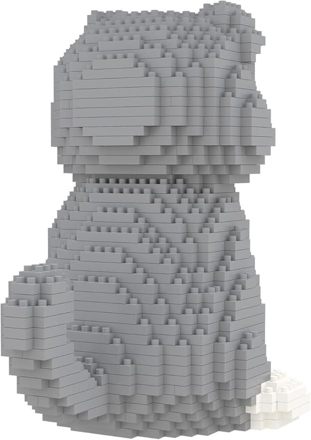 Larcele Cat Micro Building Blocks Animal Set DIY Mini 3D Building Toy Bricks Kit985 Pieces KLJM-05 (Scottish Fold)