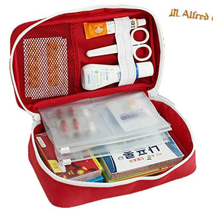 First Aid Bag - First Aid Kit Bag Empty for Home Outdoor Travel Camping Hiking, Mini Empty Medical Storage Bag Portable Pouch (Red)