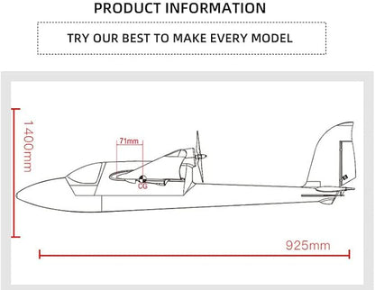 RC Plane Airplane Sky Surfer 1400mm 55inch Wingspan EPO FPV Glider Trainer RC Airplane PNP Version (Red)