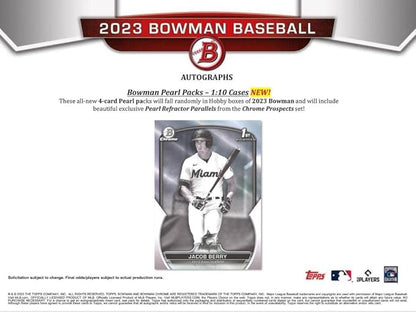 2023 Bowman Baseball Hobby Box (24 Packs/10 Cards: 1 Auto)