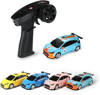 Mini RC Car with HD FPV Camera 1:43 Scale RC Drift Car for 25+ Mins Play 2.4GHz FPV Rc Car with LED Ambient Lights &amp Gyro Mini Racing Toys for Adults (RTR Standard Version/Cyan-Orange)
