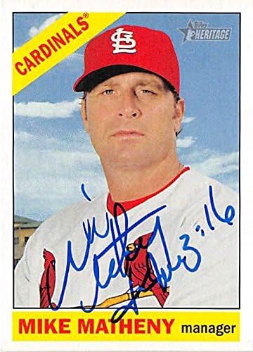 Autograph Warehouse 291278 2015 Mike Matheny Autographed No76 Baseball Card - St Louis Cardinals Manager