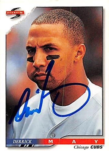 Autograph Warehouse 245982 Derrick May Autographed Baseball Card - Chicago Cubs 1996 Score - No. 476
