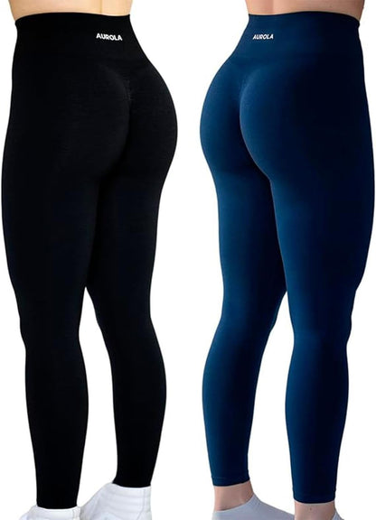 AUROLA Workout Leggings for Women Seamless Scrunch Tights Tummy Control Gym Fitness Girl Sport Active Yoga Pants