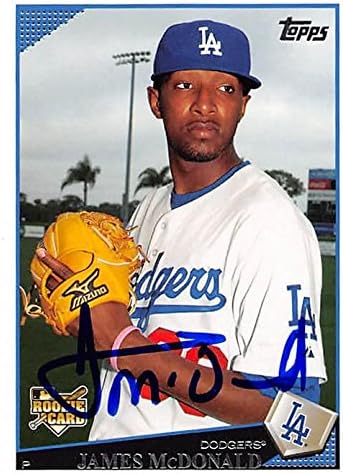 Sports Memorabilia Autograph Warehouse 344529 James McDonald Autographed Baseball Card - Los Angeles Dodgers 2009 Topps No. 208 Rookie