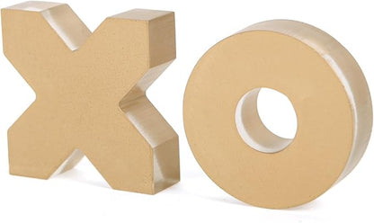 NIKKY HOME Acrylic Tic Tac Toe Wood Board Game Classic Coffee Table Decor Decorative Wooden Travel Game for Family Gold