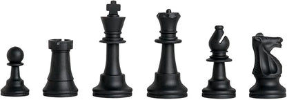 Regulation Silicone Tournament Chess Set - Pieces Only - 3.75 King - Black &amp White