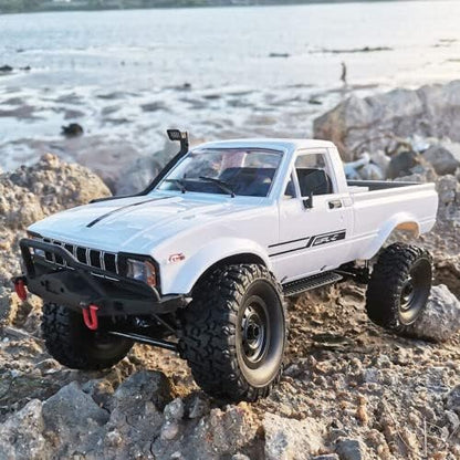 YIKESHU RC Crawler Offroad RC Truck 4x4 Remote Control Rock Crawler WPL C24-1 Pickup Trucks with Led Light 2.4 Ghz 1/16 Scale All Terrain Car Brushed RTR Pickup for Adults