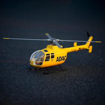 FlyWing BO-105 Scale Four Blade Metal Rotor Head &amp 10CH Transmitter - Remote Control Helicopter GPS &amp 3D Mode Outdoor RC Helicopter RTF for Adult Beginners (Yellow (BO105-RTF-Y))