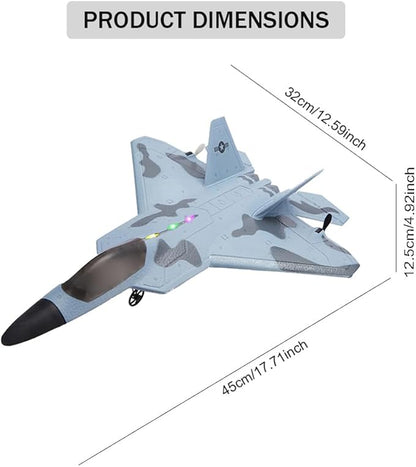 RC Plane F22 Raptor Model 4CH 3D/6G RC Airplane for Adults and Beginners 2.4Ghz RC Jet with LED Light Ready to Fly Outdoor Remote Control Airplane with 2 Batteries