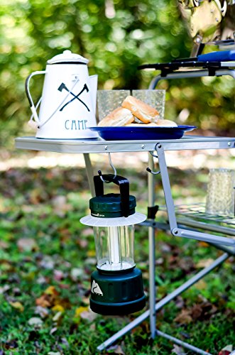 Camco Olympian Deluxe Portable Grill Table - Provides Plenty of Room for Grilling Gear While Camping - Folding Grilling Table Collapses for Compact Storage - Supports Up to 100lb (57293)
