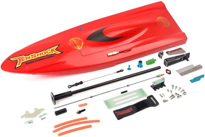 Mini Mono Ⅱ Glass Fiber RC Toy Boat Kit - DIY Self Assembling Electric Boat for Kids and Adults No Motor ESC Propeller Included (Red)