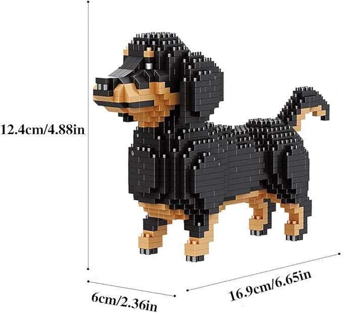 Mini Dog Building Blocks Pet Building Toy Bricks Micro Mini Blocks 3D Puzzle Building Blocks Set Toys Gifts for Kids or Adult (Dachshunds 836PCS)