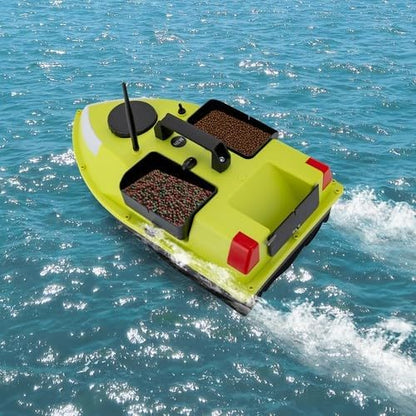 Fishing Bait Boat with LED Lights 5200mAh Battery &amp Carry Bag 2 Batteries Included RC Fishing Boat for Lake Fishing Fish Feeding &amp Night Fishing Green