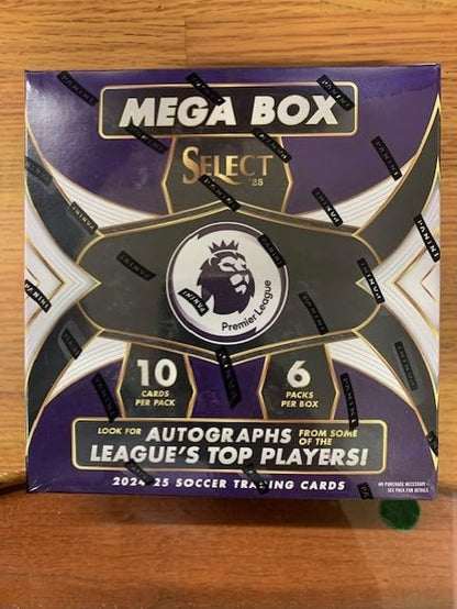 2024-25 Panini Select Premier League Soccer EPL Mega Box with 60 Trading Cards