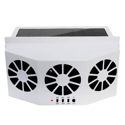 CYDZSW Car Solar Powered Window Exhaust Fan, Air Purifier, Solar Power Air Vent Radiator Fan for Backseat or Frontseat, Vehicle Ventilation Fan (White)