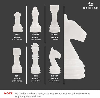 Radicaln Marble Chess Set 15 Inches Handmade Black and White Classic Board Games for Adults Luxury Marble Chess Board &amp 32 Chess Pieces