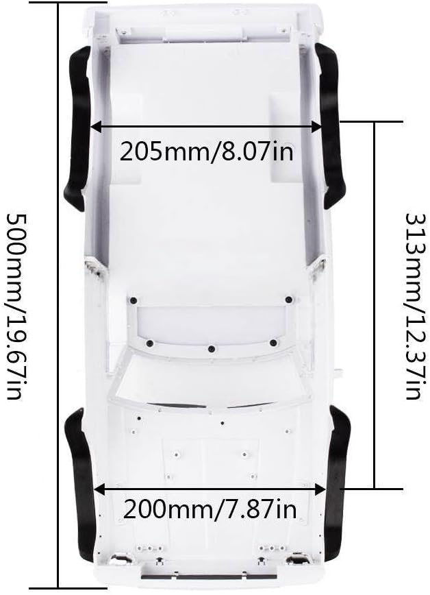 RC Car Hard Body Shell Kit313mm Wheelbase Cherokee Body Car Shell for 1/10 RC Crawler Axial SCX10 &amp SCX10 II 90046 90047 TRX4 Kit (White Pickup A)