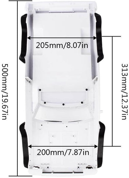 RC Car Hard Body Shell Kit313mm Wheelbase Cherokee Body Car Shell for 1/10 RC Crawler Axial SCX10 &amp SCX10 II 90046 90047 TRX4 Kit (White Pickup A)
