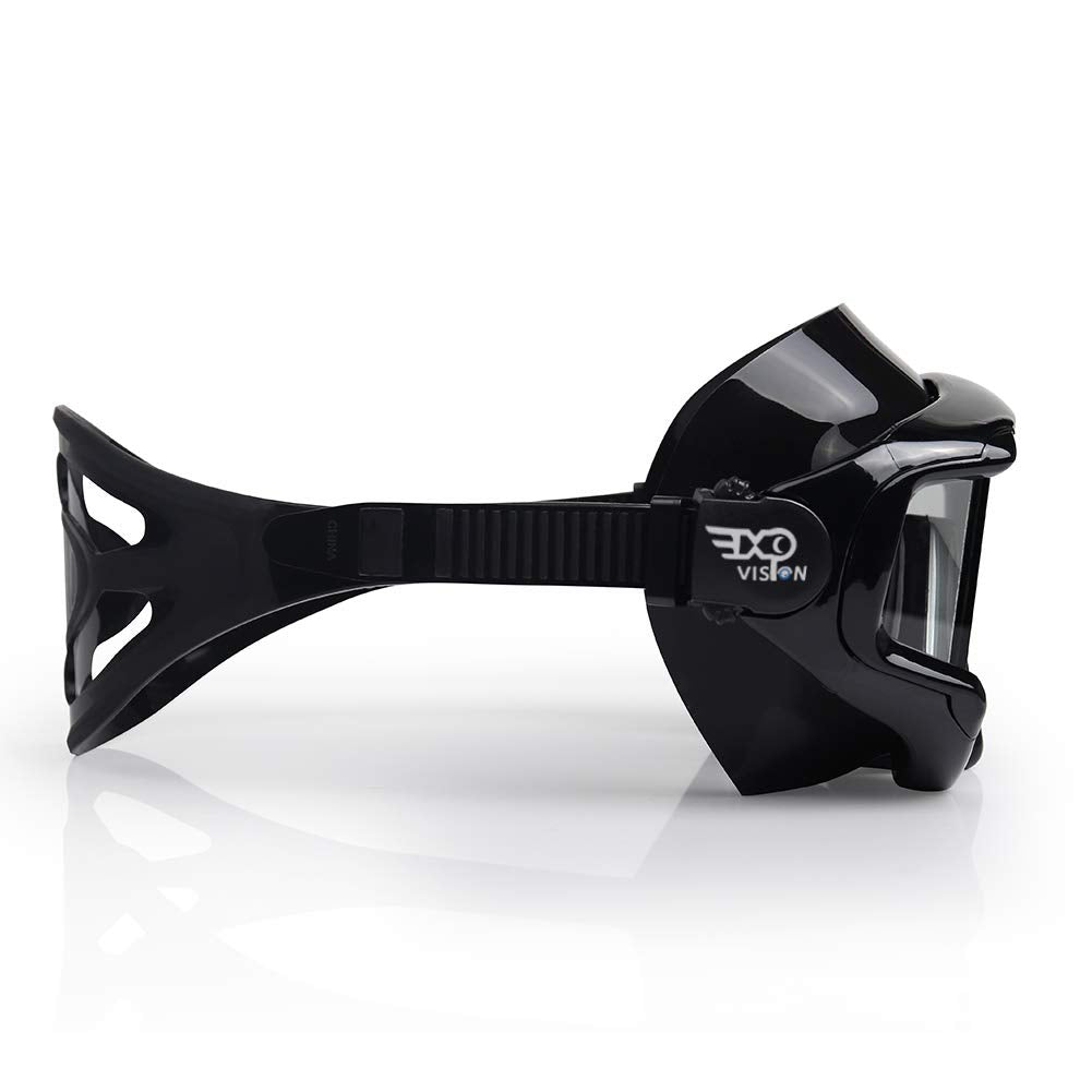 Adult Pano 3 Window Scuba Diving Mask, Tempered Glass Snorkel Mask Anti-Fog Swim Mask No Leakage Swim Goggles with Nose Cover Snorkeling Gear for Snorkeling, Freediving, Swimming (Black)
