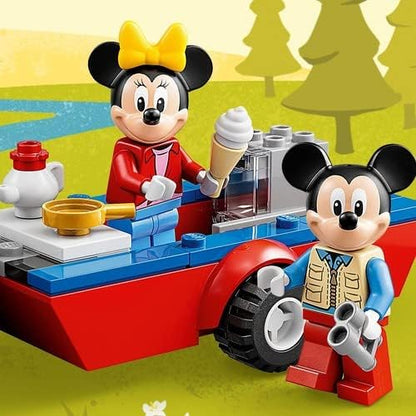 Lego Disney Mickey Mouse and Minnie Mouse's Camping Trip 10777 Building Toy with Camper Van Car &amp Pluto Figure for Kids 4 Plus Years Old