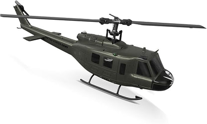 Carmanon UH-1 RC Helicopter - Huey Collectable Remote Control Helicopter with Auto-Hover for Adults Beginners 1/27 Scale 2 Batteries