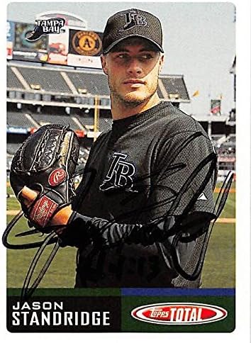 Sports Memorabilia Autograph Warehouse 247619 Jason Standridge Autographed Baseball Card - Tampa Rays 2002 Topps Total - No. 758