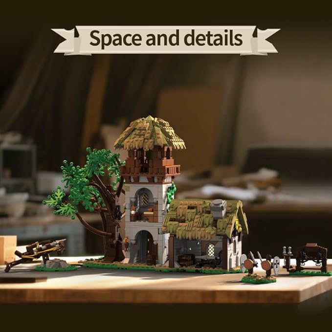 Medieval Greenwood Range Building Bricks SetMiddle Building Set House Building Block Toy Living Room DecorationsCollectible Display Set for Adults1109pcs