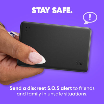 Tile by Life360 Slim (2024) –portfelowy lokalizator Bluetooth w formacie karty wsuwanej do zawieszki przy bagażu, paszportu in inne miejsca. zgodność: iOS in Android. znajdowanie telefonu.1 szt