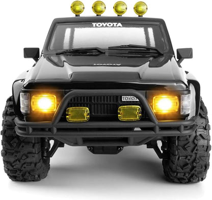 Helidirect HPI Venture18 Brushed 1985 Toyota Hilux SR5 1/18 RTR 4WD w/2.4GHz Radio TX Battery &amp Charger - Remote Control Crawler RC Rock Crawler 1/18 4WD Off-Road for Adults (Black (HPI160800))