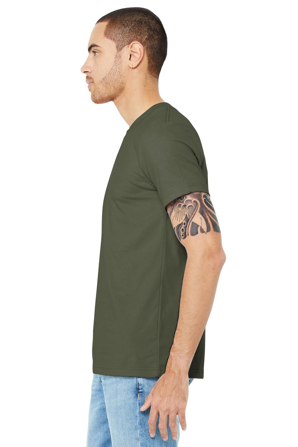 Bella Canvas Unisex Jersey Short-Sleeve Crewneck T-Shirt, Large, Army