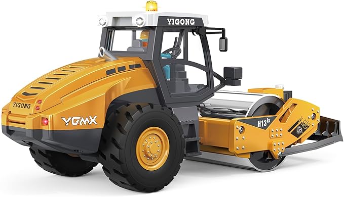 TOUCAN RC HOBBY 1/50 RC Road Roller RTR Mini Electric Remote Control Construction Vehicle Metal Blade Finished Model Lights Sounds Effect