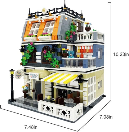 ENJBRICK Garden Hotel Assembly Square Building kitModular House Building Blocks Model Set for Teens and Adults.Collectible Display Toy Building Set 1284 PCS