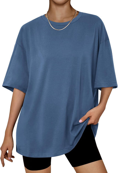 Trendy Queen Womens Oversized Summer T Shirts Plus Size Batwing Cute Casual Tops Short Sleeves Fashion Workout Clothes