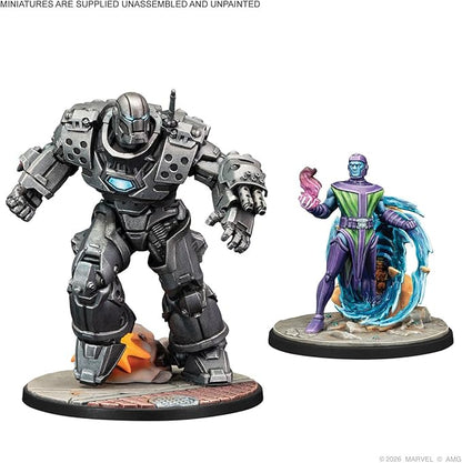 Asmodee Marvel: Crisis Protocol Iron Lad Iron Monger Kang The Conqueror &amp Rescue Character Pack - Tabletop Superhero Game Strategy Game for Kids &amp Adults Ages 14+ 2 Players 90 Min Playti