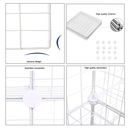 C&AHOME Wire Cube Storage, 6 - Cube Organizer Metal C Grids, Modular Shelves Units, Storage Bins Shelving, Closet Organizer, Ideal for Home, Office, Living Room, 36.6”L x 12.4”W x 36.6”H White