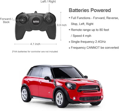 RASTAR BMW 1:24 RC Cars Remote Control Mini Cooper Countryman Model Car Toy Mini Cooper Car for Kids Red
