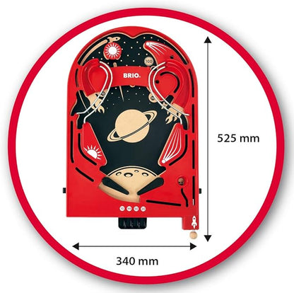 BRIO 34017 Pinball Game - Classic Vintage Arcade Style | Engaging Brain Game for Kids and Adults | Ideal Gift for Ages 6 and Up Red