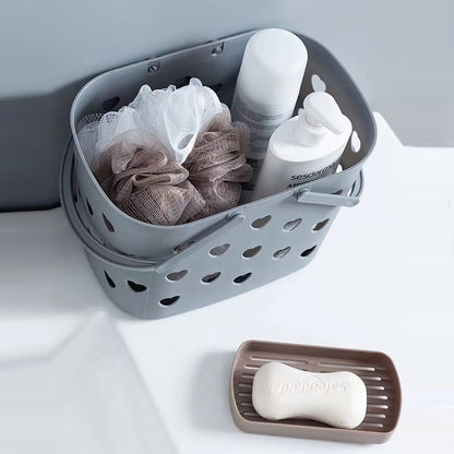 Anyoifax Portable Shower Caddy Tote Plastic Storage Basket with Handle Box Organizer Bin for Bathroom, Pantry, Kitchen, College Dorm, Garage - Grey