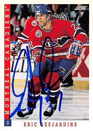 Autograph Warehouse 224107 Eric Desjardins Autographed Hockey Card - Montreal Canadiens 2003 Score - No. 128