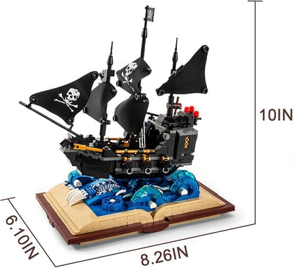 Black Pearl Ship Grimoire Book Building Blocks Toy SetGift for Adults and Kids (919pcs)