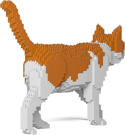 JEKCA Cat 11S-M03 | Orange and White Cat Plastic Building Blocks | Age 14+