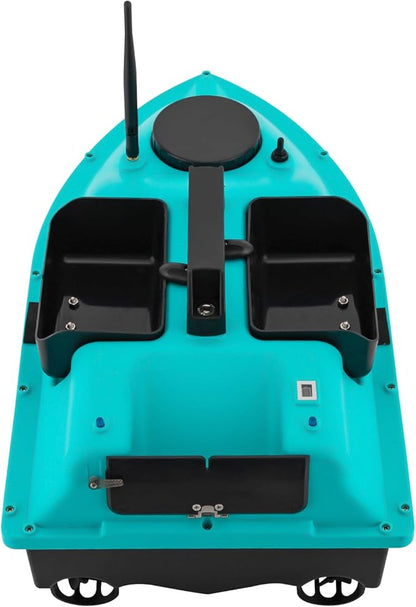 RC Bait Boat 600m/1968ft Long-Distance Control Surf Fishing Bait Boat 4.4LBS Loading Capacity with Dual 5200mAh Battery and LCD for Lake/Ocean Angling Auto Navigation (Blue)