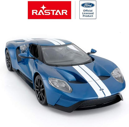 RASTAR RC Car | 1/14 Ford GT Remote Control RC Race Toy Car for Kids Open Doors by Manual Blue (2.4GHz)